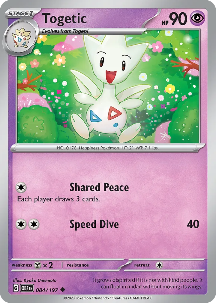 Scarlet & Violet—Obsidian Flames 영어판 Togetic 84 카드 앞면