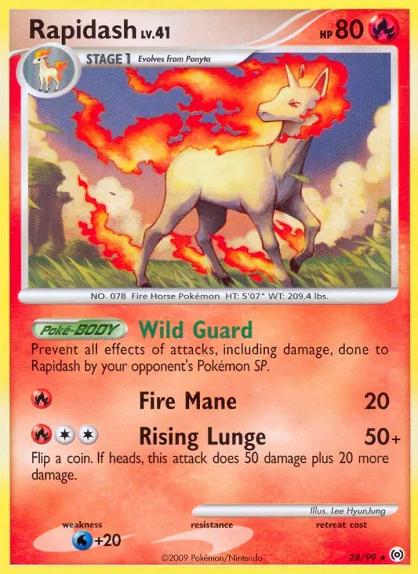 Platinum—Arceus 英語版 Rapidash 28 カード表面