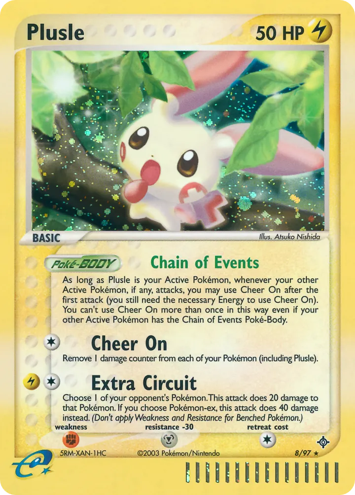 EX Dragon 英語版 Plusle 8 カード表面