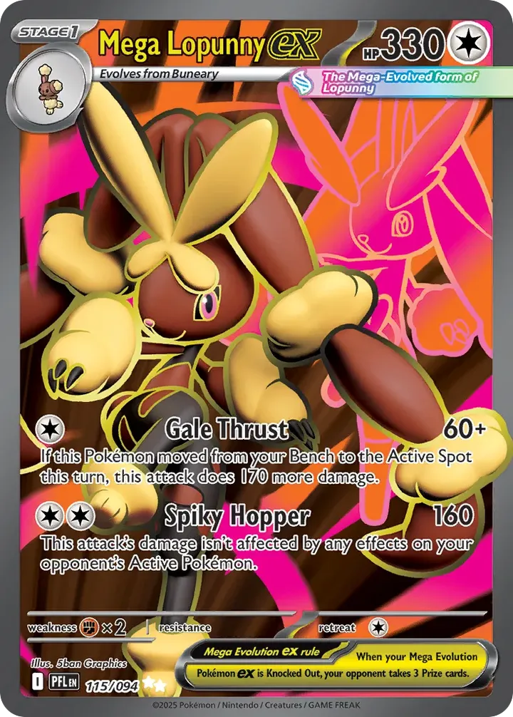 Mega Evolution—Phantasmal Flames 英語版 Mega Lopunny ex 115 カード表面