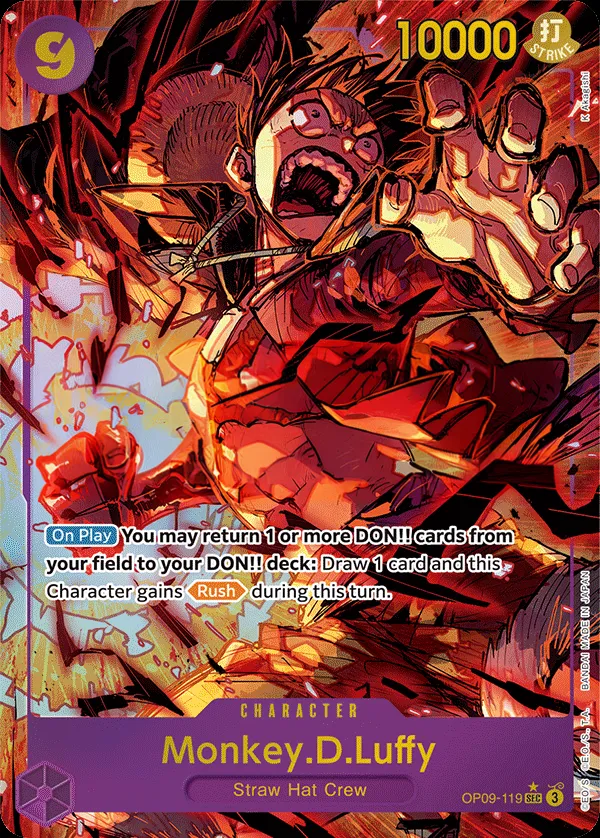 Emperors in the New World 英語版 Monkey.D.Luffy OP09-119 · パラレル カード表面