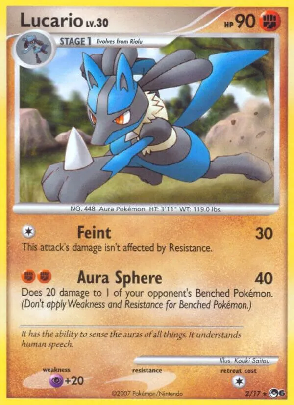 POP Series 6 영어판 Lucario 2 카드 앞면