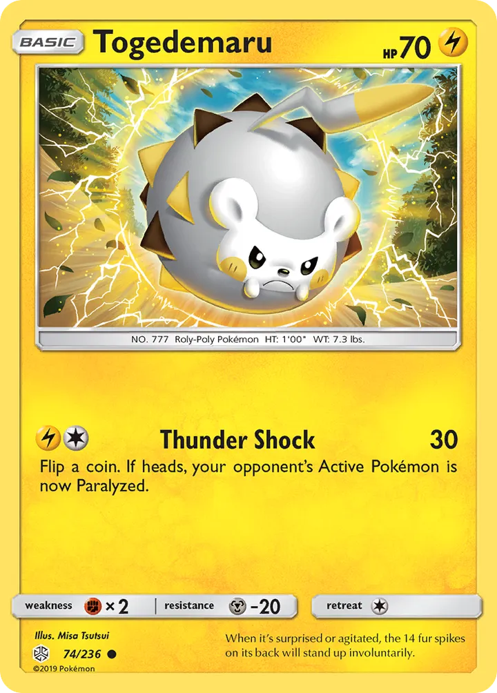 Sun & Moon—Cosmic Eclipse 英語版 Togedemaru 74 カード表面