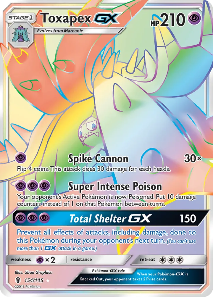 Sun & Moon—Guardians Rising 英語版 Toxapex-GX 154 カード表面