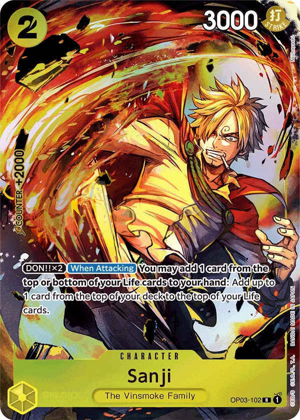 Front of Sanji OP03-102 · Parallel 2, Pillars of Strength English
