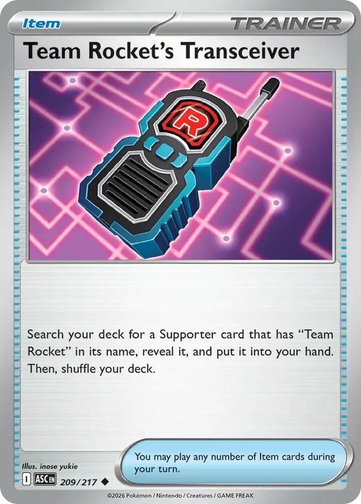 Mega Evolution—Ascended Heroes 英語版 Team Rocket's Transceiver 209 カード表面