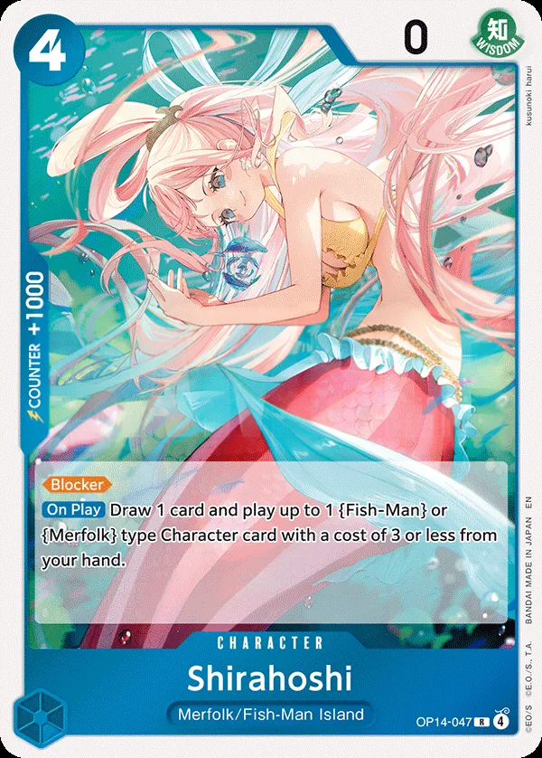 The Azure Sea's Seven 영어판 Shirahoshi OP14-047 카드 앞면