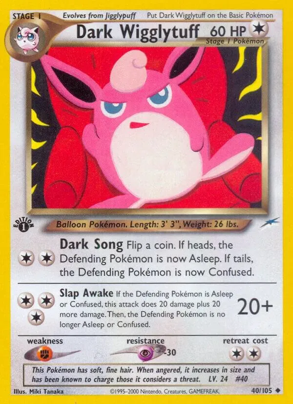 Neo Destiny 영어판 Dark Wigglytuff 40 카드 앞면