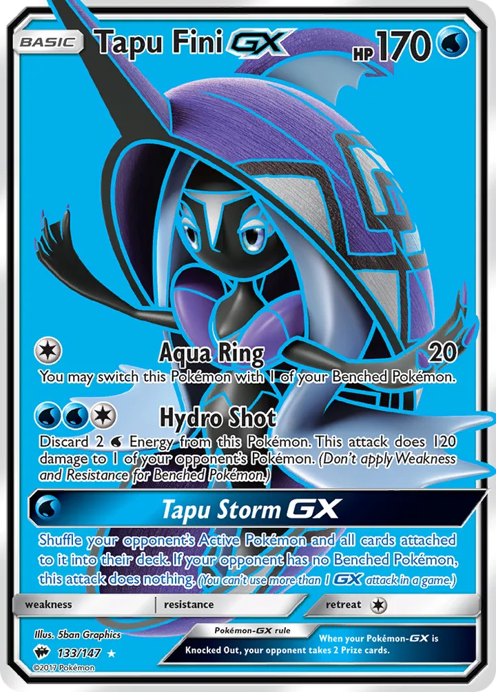 Sun & Moon—Burning Shadows 영어판 Tapu Fini-GX 133 카드 앞면
