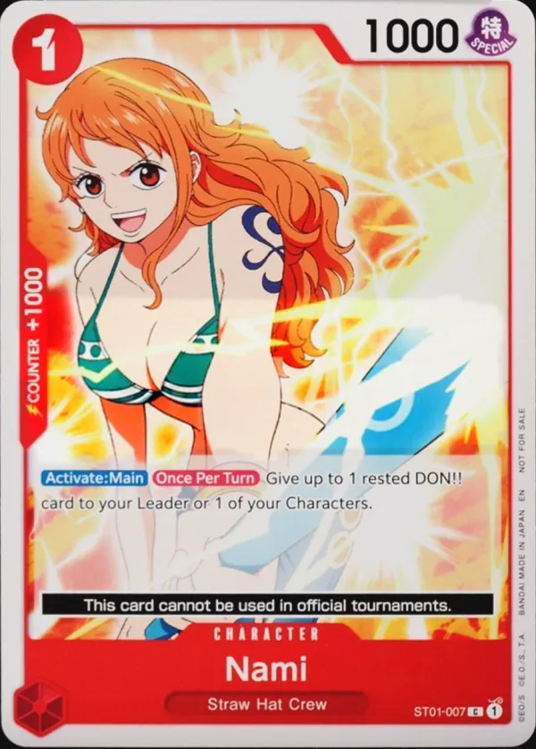 Straw Hat Crew 영어판 Nami ST01-007 · 데모 덱 카드 앞면