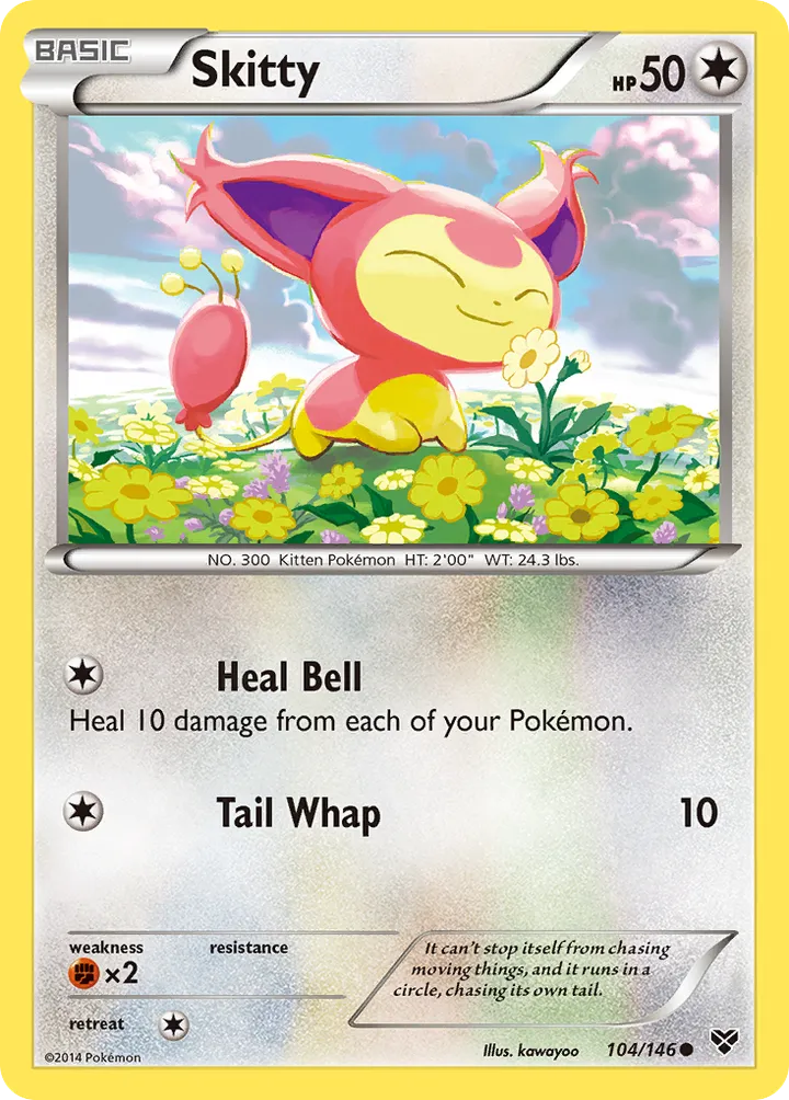 XY 英語版 Skitty 104 カード表面