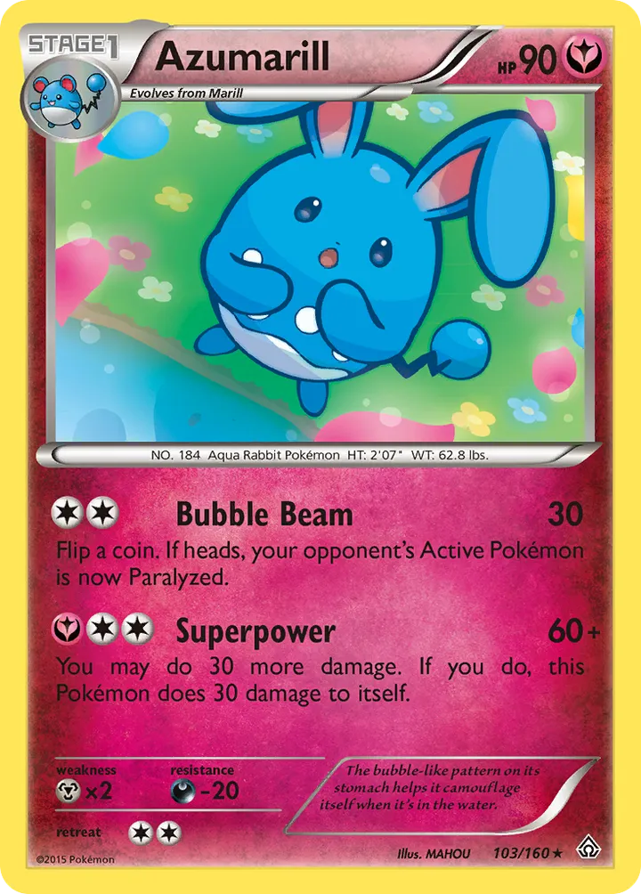 XY—Primal Clash 英語版 Azumarill 103 カード表面