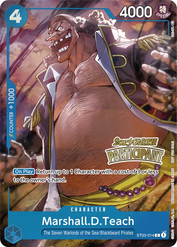 The Seven Warlords of the Sea 英語版 Marshall.D.Teach ST03-014 · パラレル カード表面