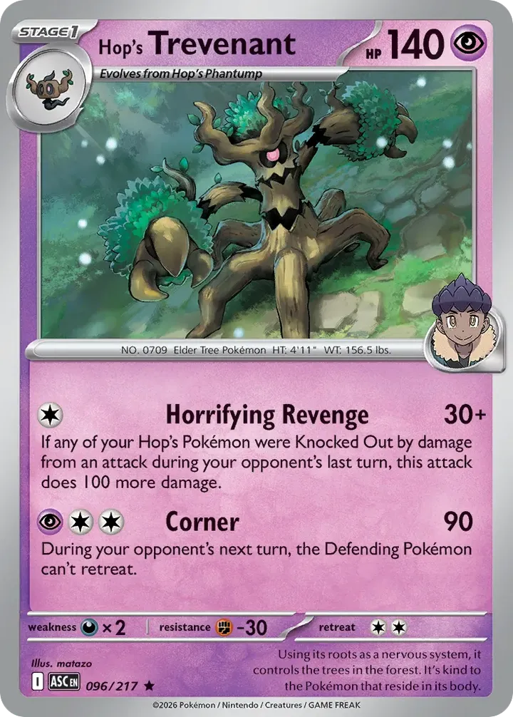 Mega Evolution—Ascended Heroes 영어판 Hop's Trevenant 96 카드 앞면