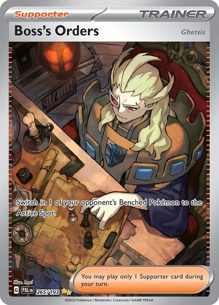Scarlet & Violet—Paldea Evolved 英語版 Boss's Orders (Ghetsis) 265 カード表面