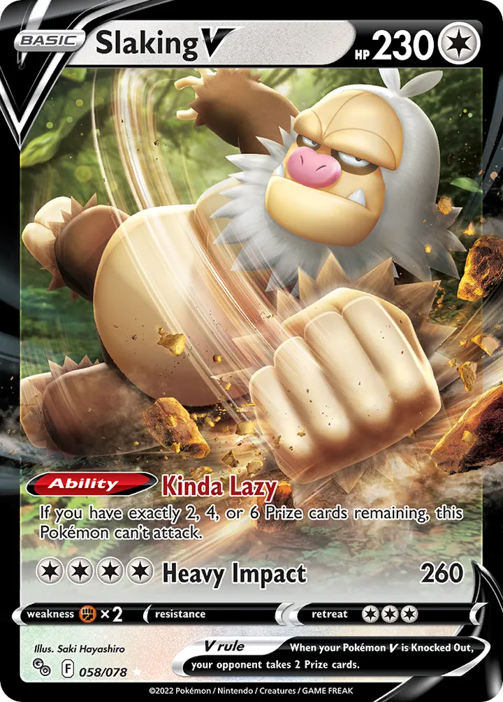 Pokémon TCG: Pokémon GO 영어판 Slaking V 58 카드 앞면