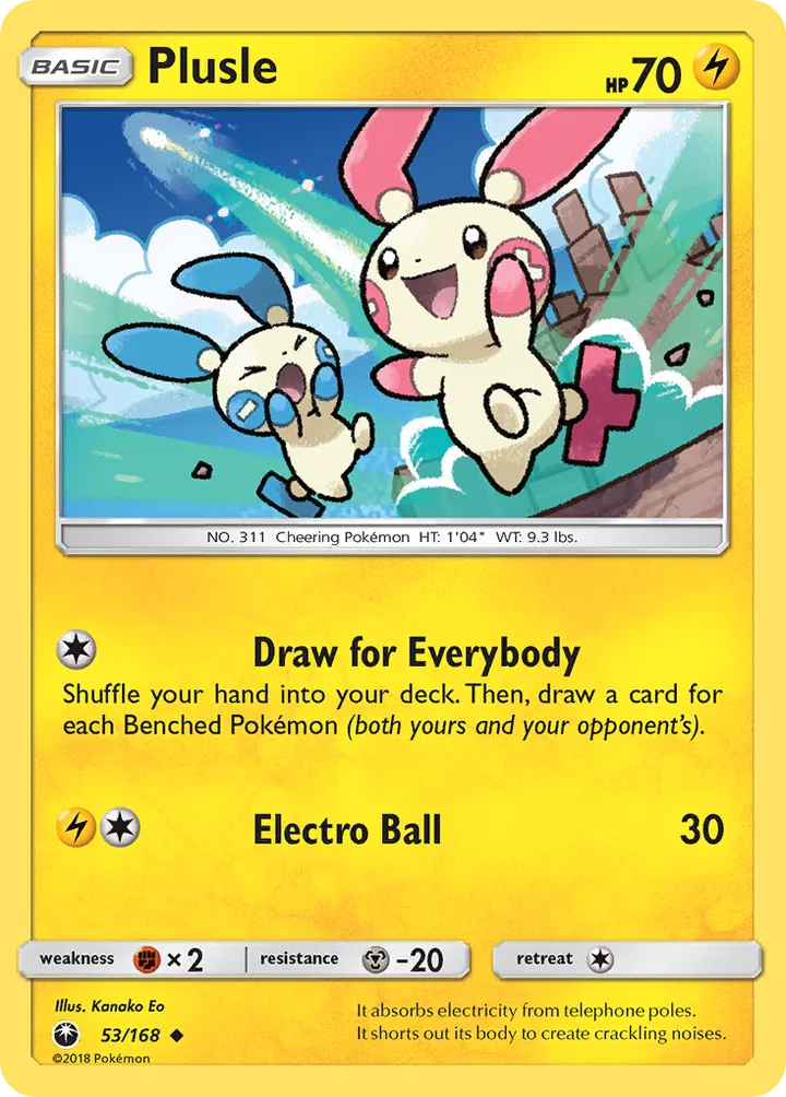 Sun & Moon—Celestial Storm 영어판 Plusle 53 카드 앞면