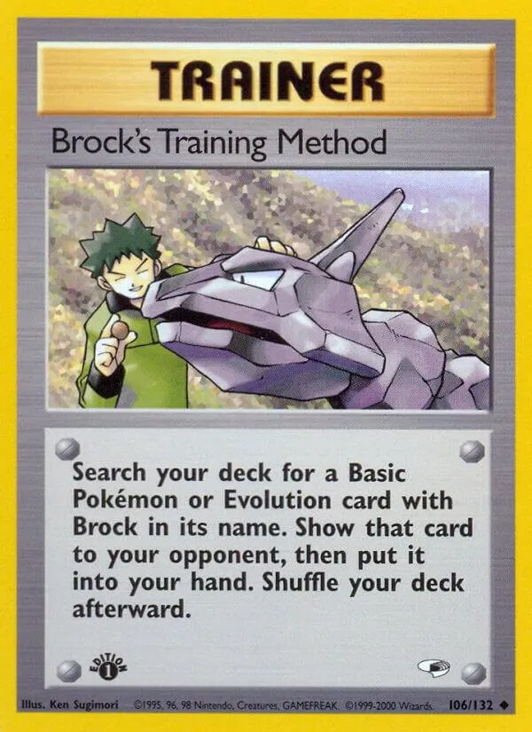 Gym Heroes 영어판 Brock's Training Method 106 카드 앞면