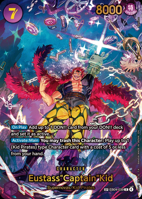 Egghead Crisis 英語版 Eustass"Captain"Kid EB04-039 · パラレル カード表面