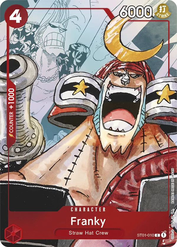 Straw Hat Crew 英語版 Franky ST01-010 · パラレル カード表面