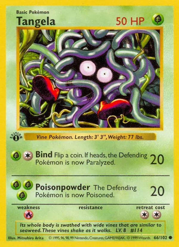 Base Set 영어판 Tangela 66 카드 앞면