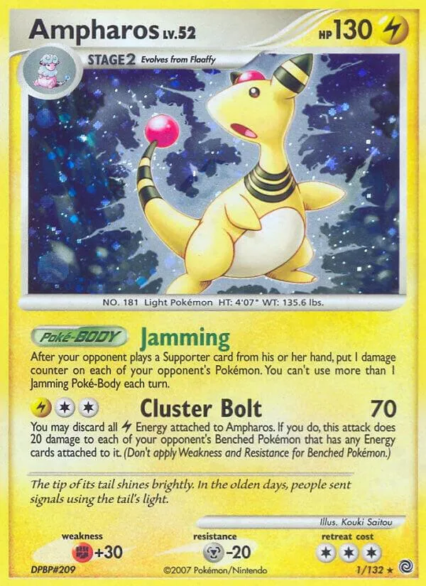 Diamond & Pearl—Secret Wonders 英語版 Ampharos 1 カード表面