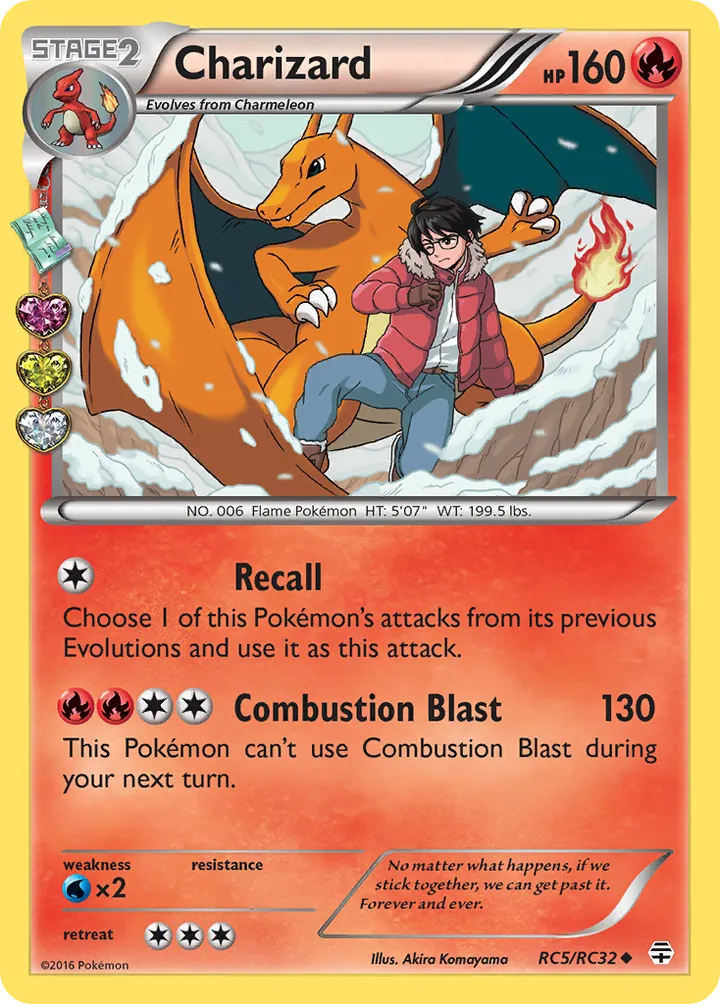 Front of Charizard RC5, Generations English