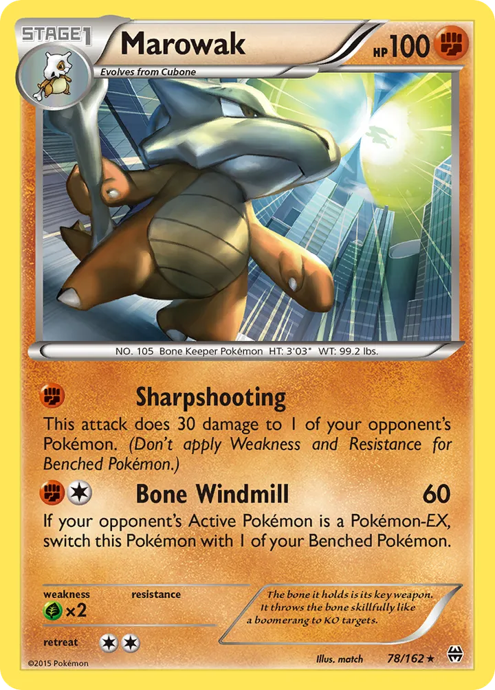 XY—BREAKthrough 영어판 Marowak 78 카드 앞면