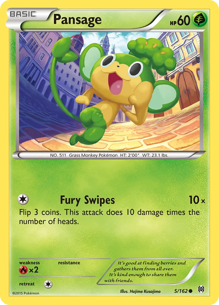 XY—BREAKthrough 英語版 Pansage 5 カード表面