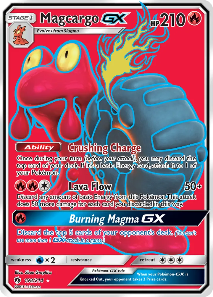 Sun & Moon—Lost Thunder 英語版 Magcargo-GX 198 カード表面