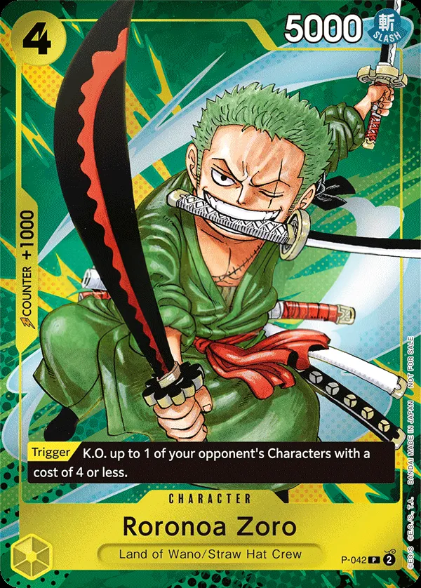 Promotion Cards 英語版 Roronoa Zoro P-042 カード表面