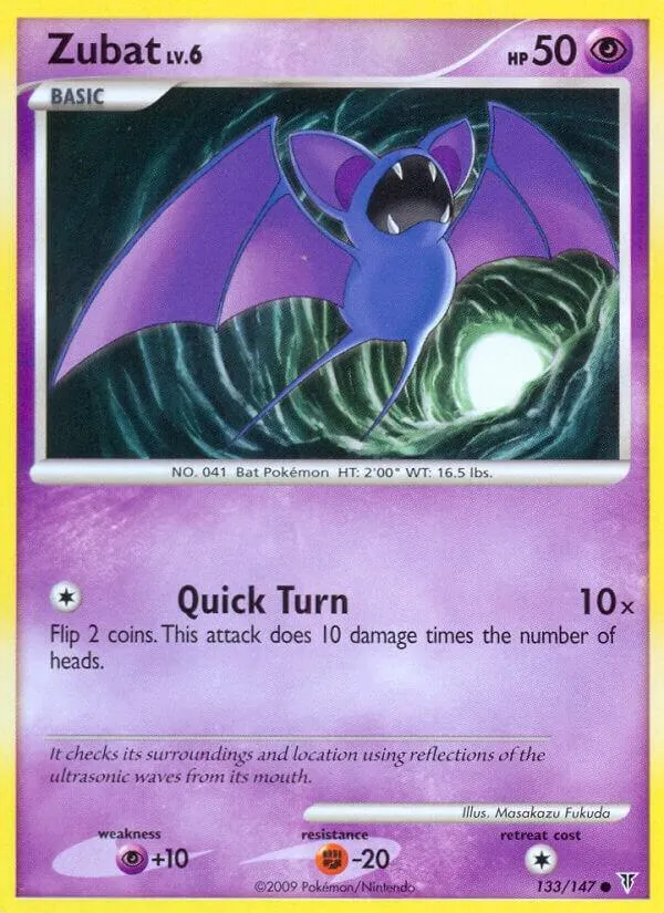 Platinum—Supreme Victors 영어판 Zubat 133 카드 앞면