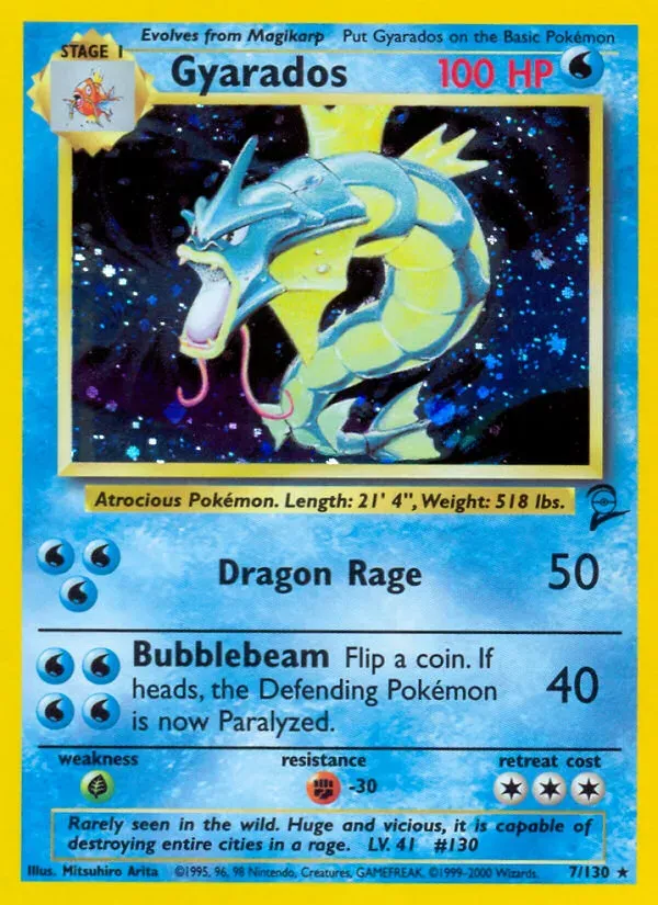 Base Set 2 영어판 Gyarados 7 카드 앞면