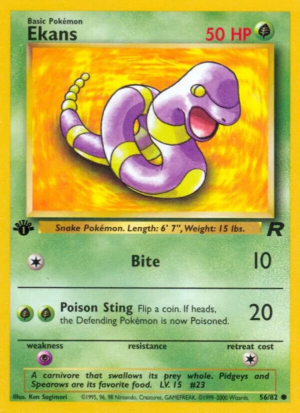 Front of Ekans 56, Team Rocket English