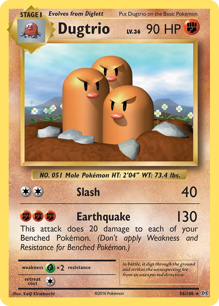 XY—Evolutions 英語版 Dugtrio 56 カード表面