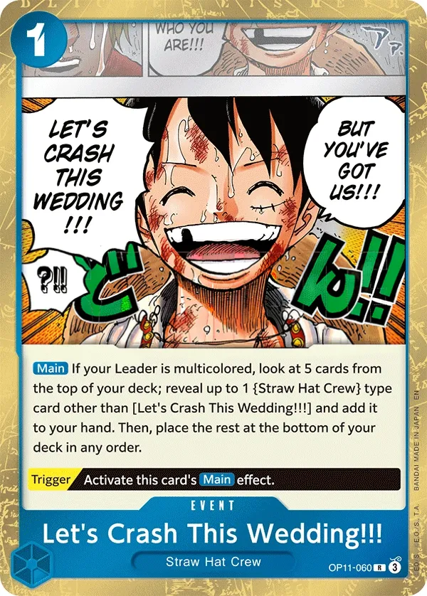 A Fist of Divine Speed 英語版 Let's Crash This Wedding!!! OP11-060 カード表面