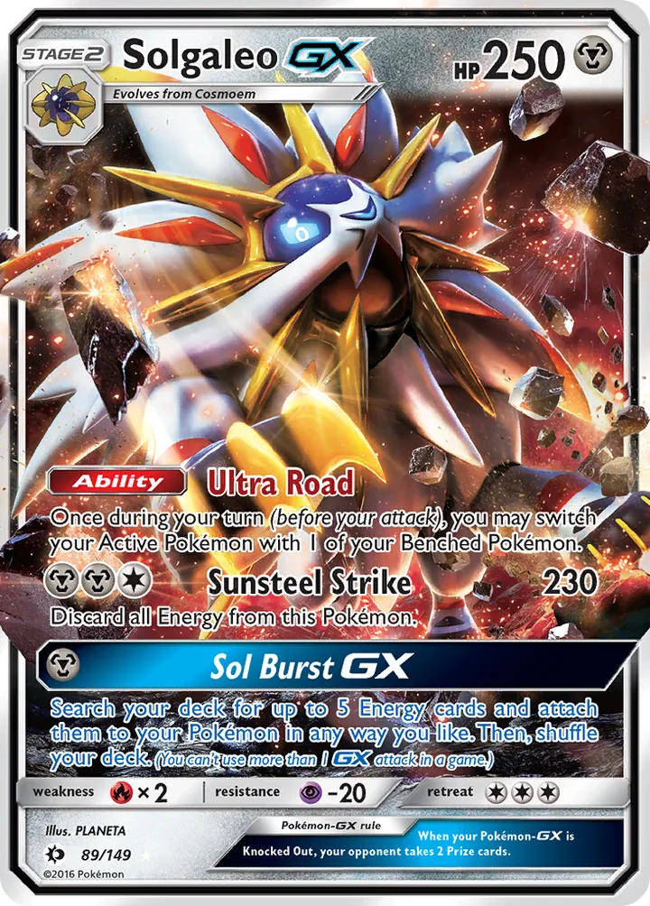 Sun & Moon 영어판 Solgaleo-GX 89 카드 앞면