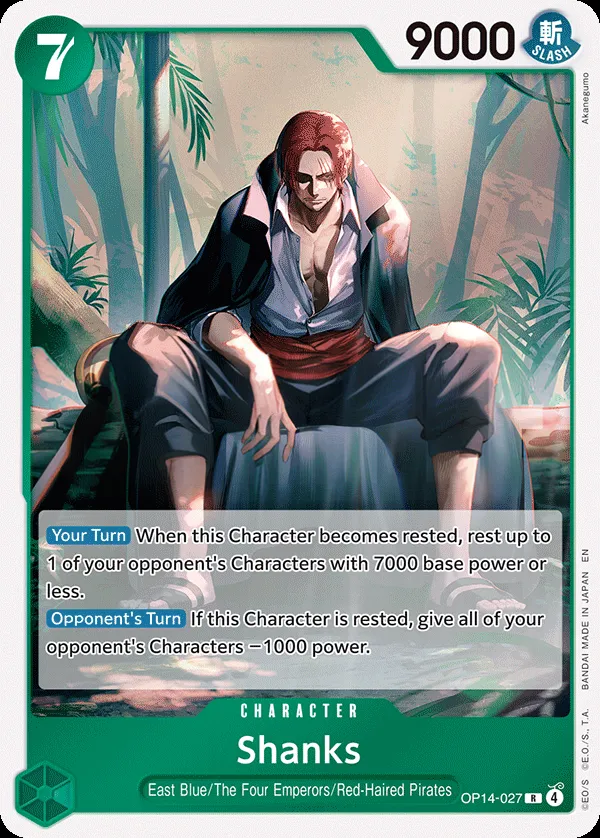 The Azure Sea's Seven 영어판 Shanks OP14-027 카드 앞면