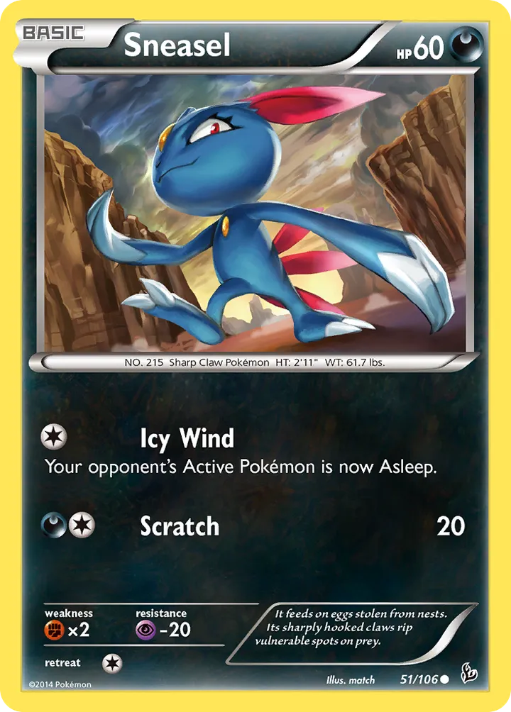 XY—Flashfire 영어판 Sneasel 51 카드 앞면
