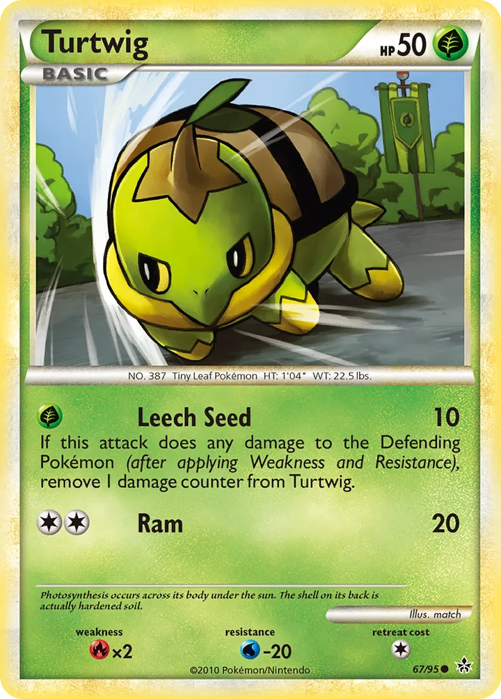 HS—Unleashed 영어판 Turtwig 67 카드 앞면