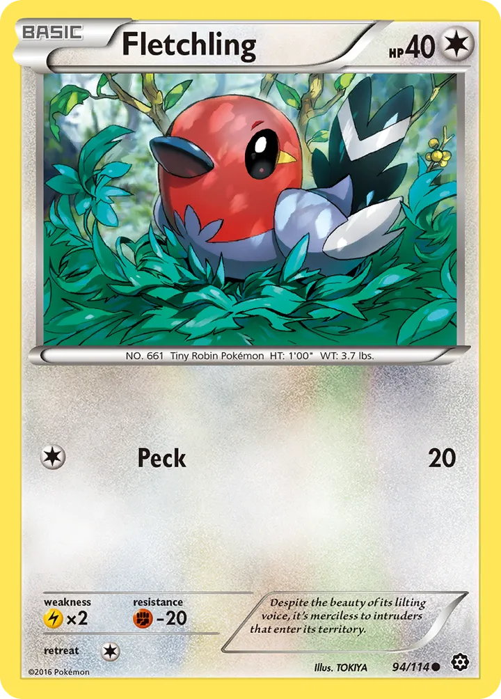 XY—Steam Siege 영어판 Fletchling 94 카드 앞면