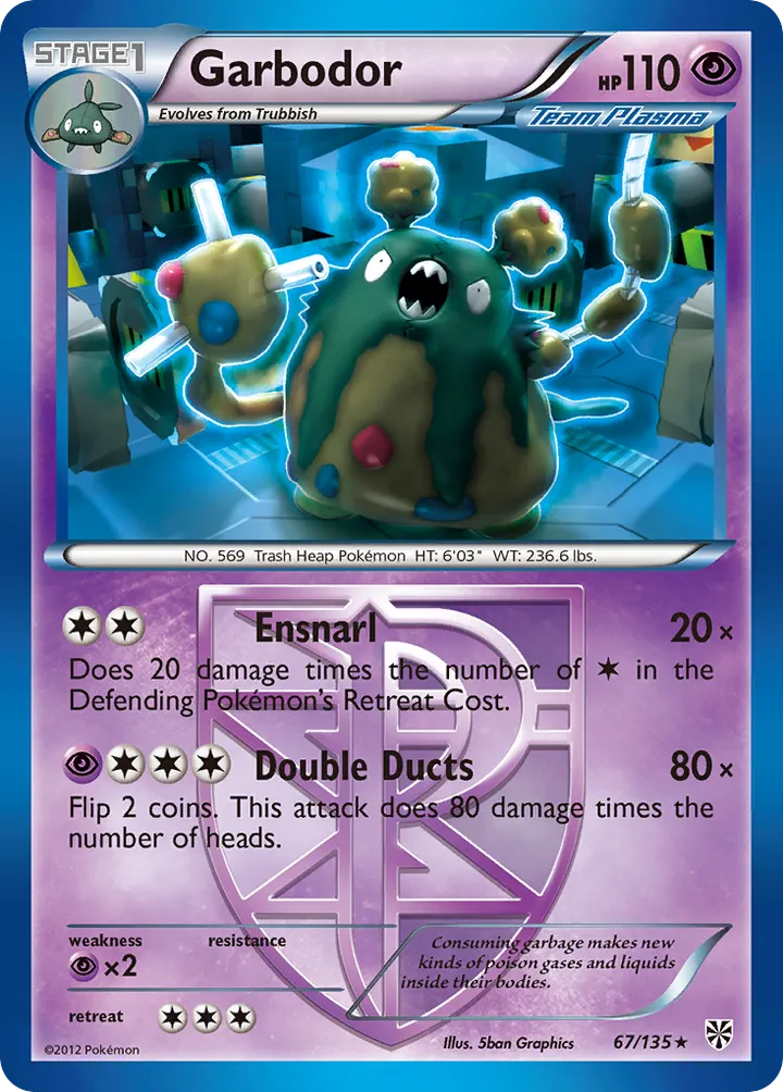 Black & White—Plasma Storm 영어판 Garbodor 67 카드 앞면