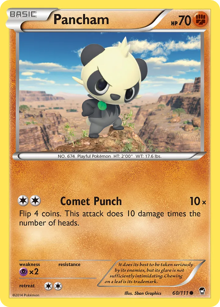 XY—Furious Fists 영어판 Pancham 60 카드 앞면