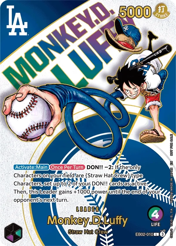 Anime 25th Collection 英語版 Monkey.D.Luffy EB02-010 · パラレル 2 カード表面