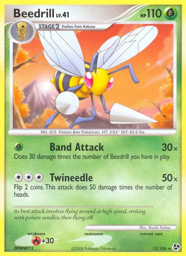 Diamond & Pearl—Great Encounters 英語版 Beedrill 13 カード表面