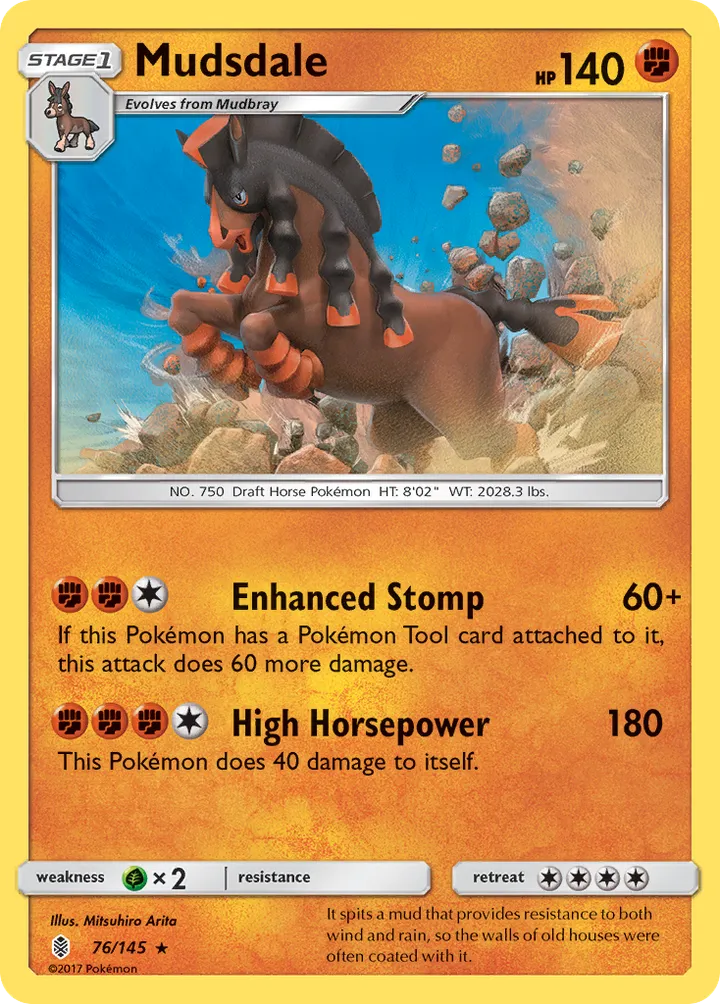 Sun & Moon—Guardians Rising 영어판 Mudsdale 76 카드 앞면