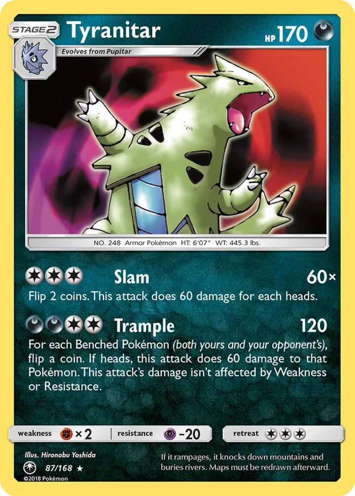 Sun & Moon—Celestial Storm 영어판 Tyranitar 87 카드 앞면