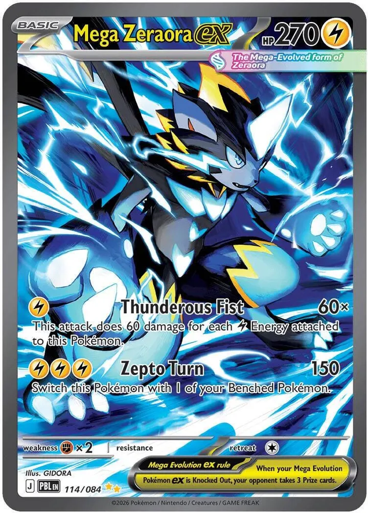 Mega Evolution—Pitch Black 영어판 Mega Zeraora ex 114 카드 앞면