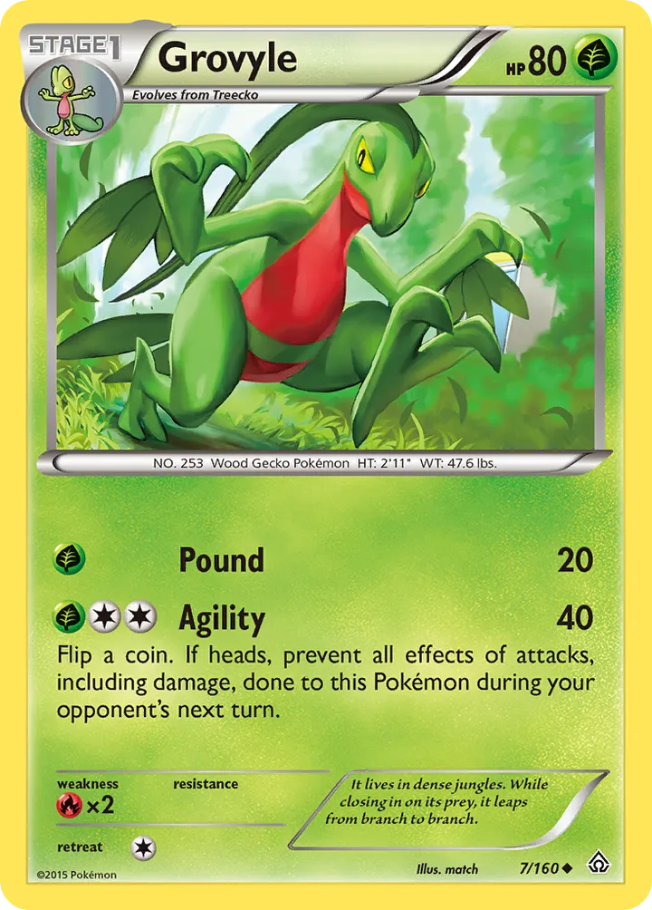 XY—Primal Clash 영어판 Grovyle 7 카드 앞면