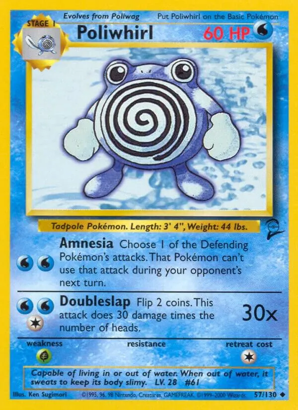 Base Set 2 영어판 Poliwhirl 57 카드 앞면